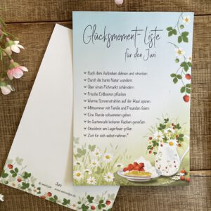 Große Postkarte "Glücksmoment-Liste Juni"