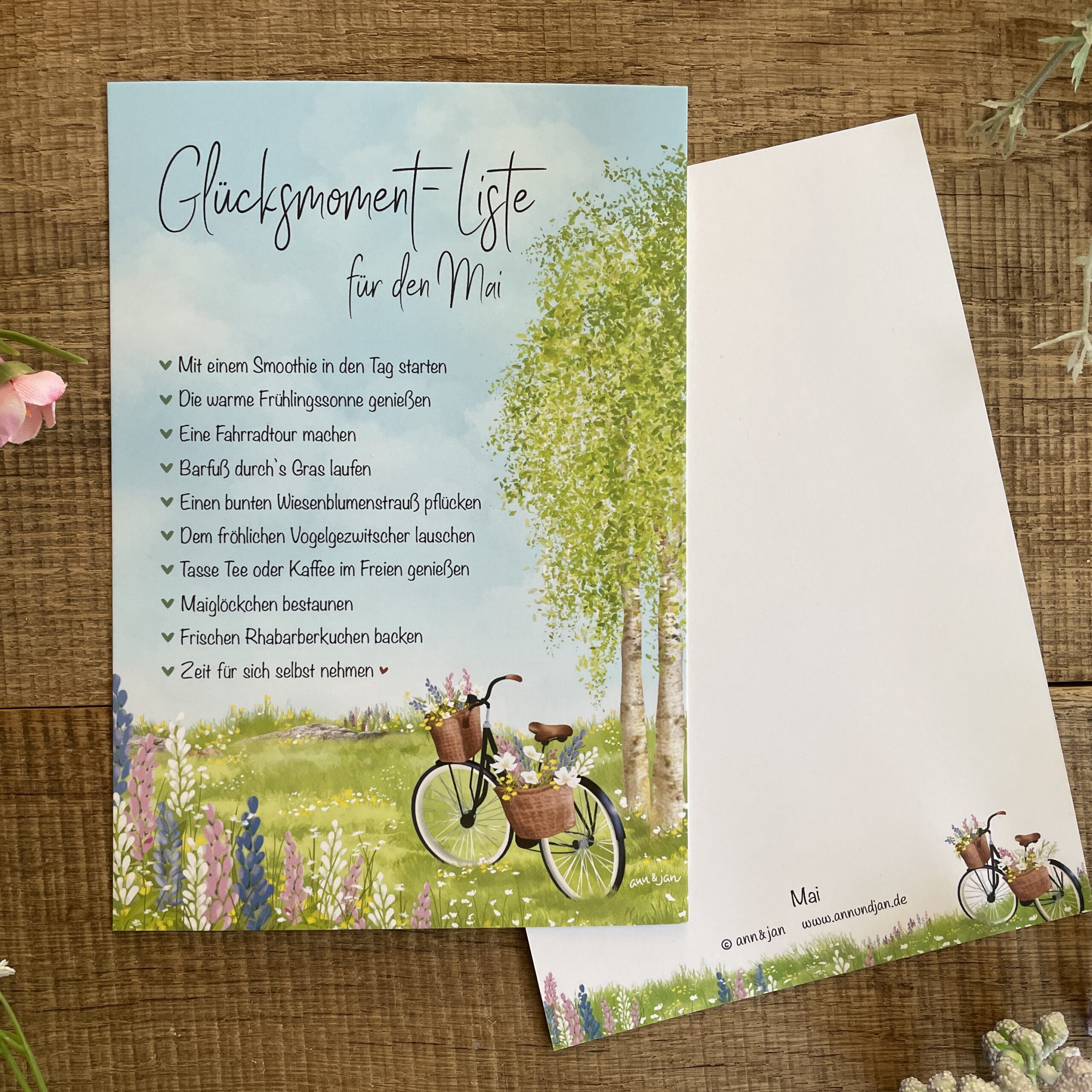 Große Postkarte "Glücksmoment-Liste Mai"