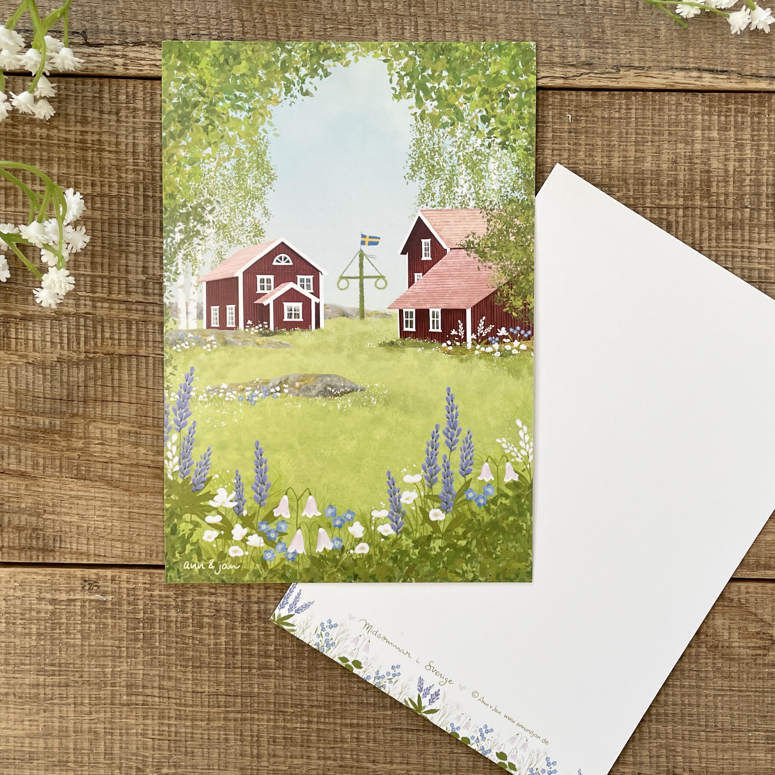 Große Postkarte "Midsommar i Sverige"