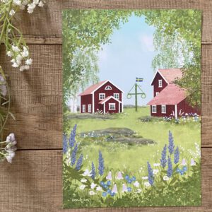 Poster / Kunstdruck "Midsommar i Sverige"- DIN A4