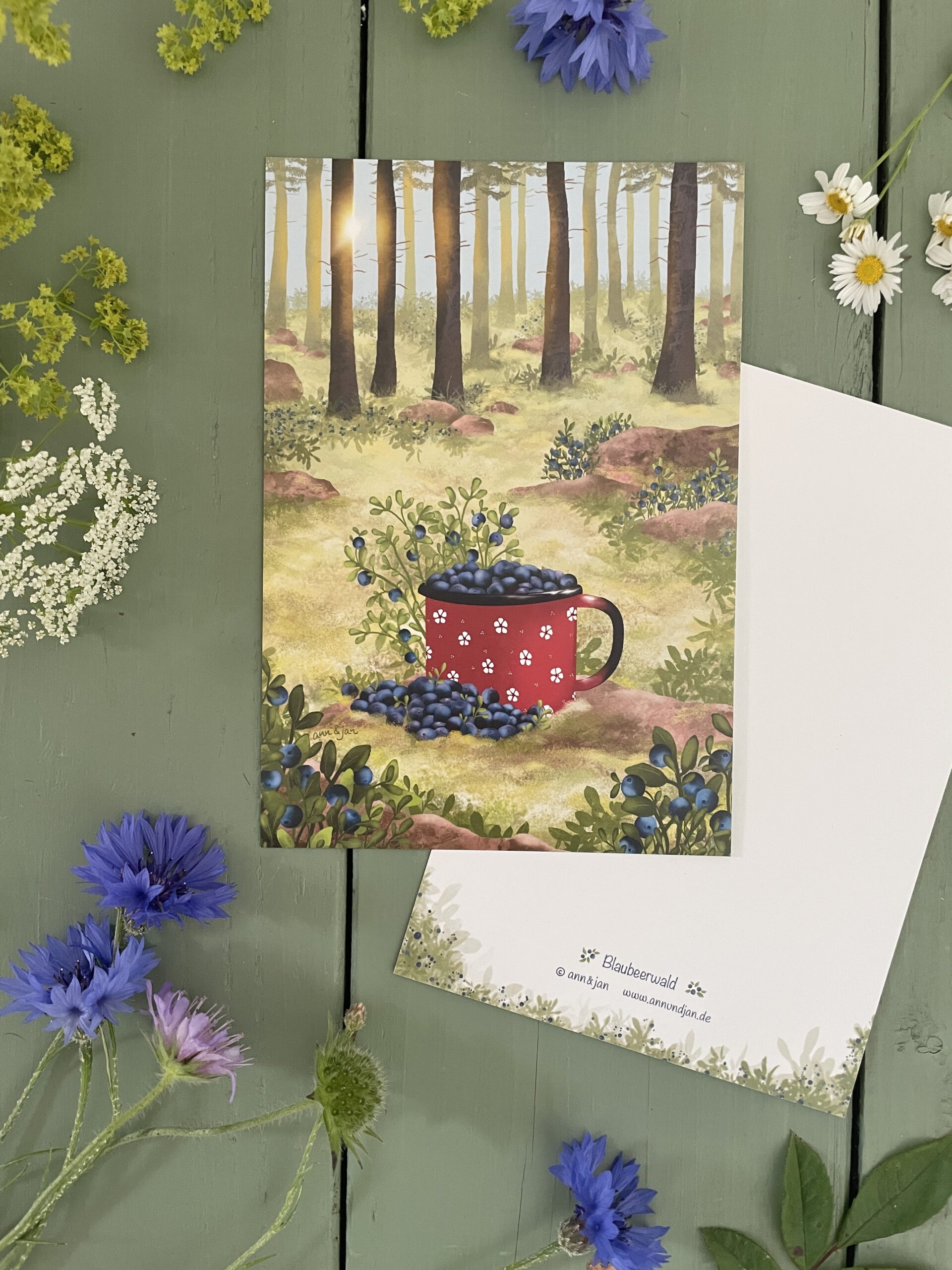 Große Postkarte "Blaubeerwald"