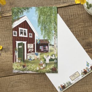 Große Postkarte "Loppis öppet"