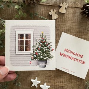 Klappkarte "Weihnachtszeit-Fenster" inkl. Kuvert