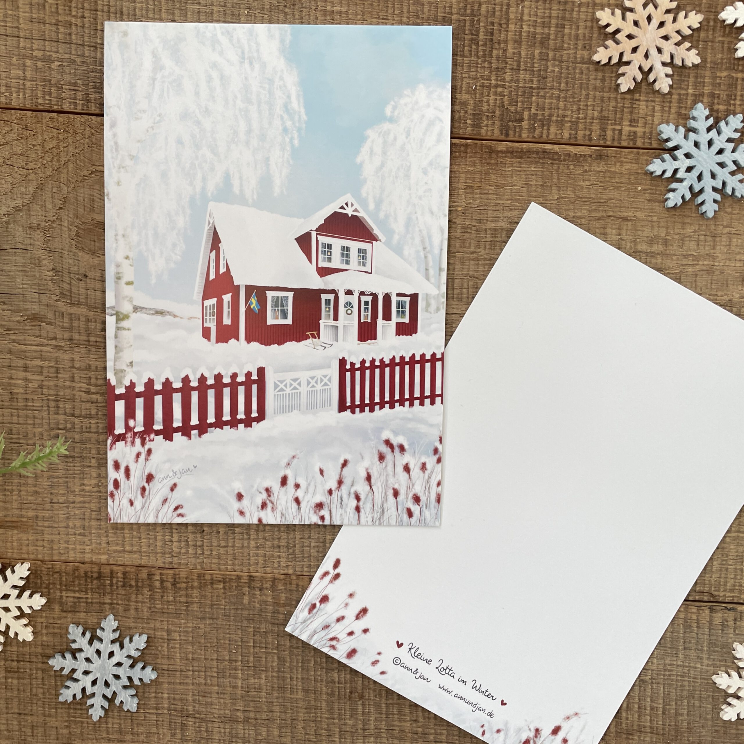 Große Postkarte "Kleine Lotta im Winter"