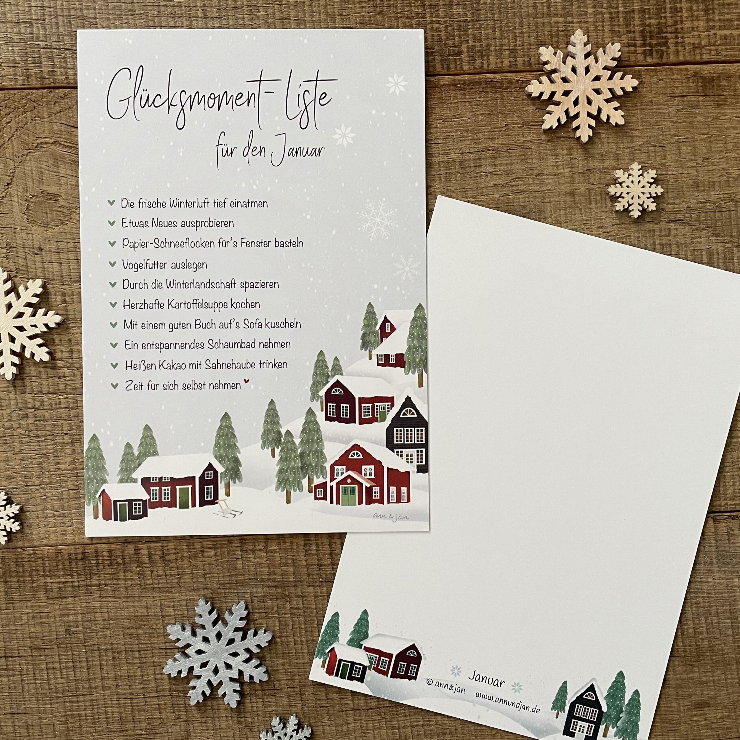Große Postkarte "Glücksmoment-Liste Januar"