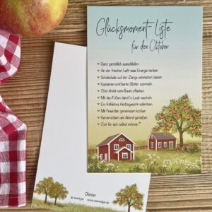 Große Postkarte "Glücksmoment-Liste Oktober"