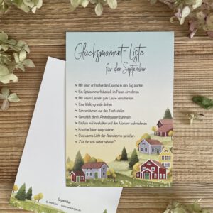 Große Postkarte "Glücksmoment-Liste September"
