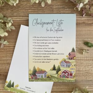 Große Postkarte "Glücksmoment-Liste September"