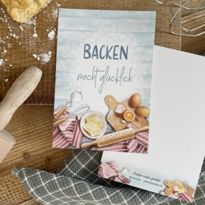 Große Postkarte "Backen macht glücklich"