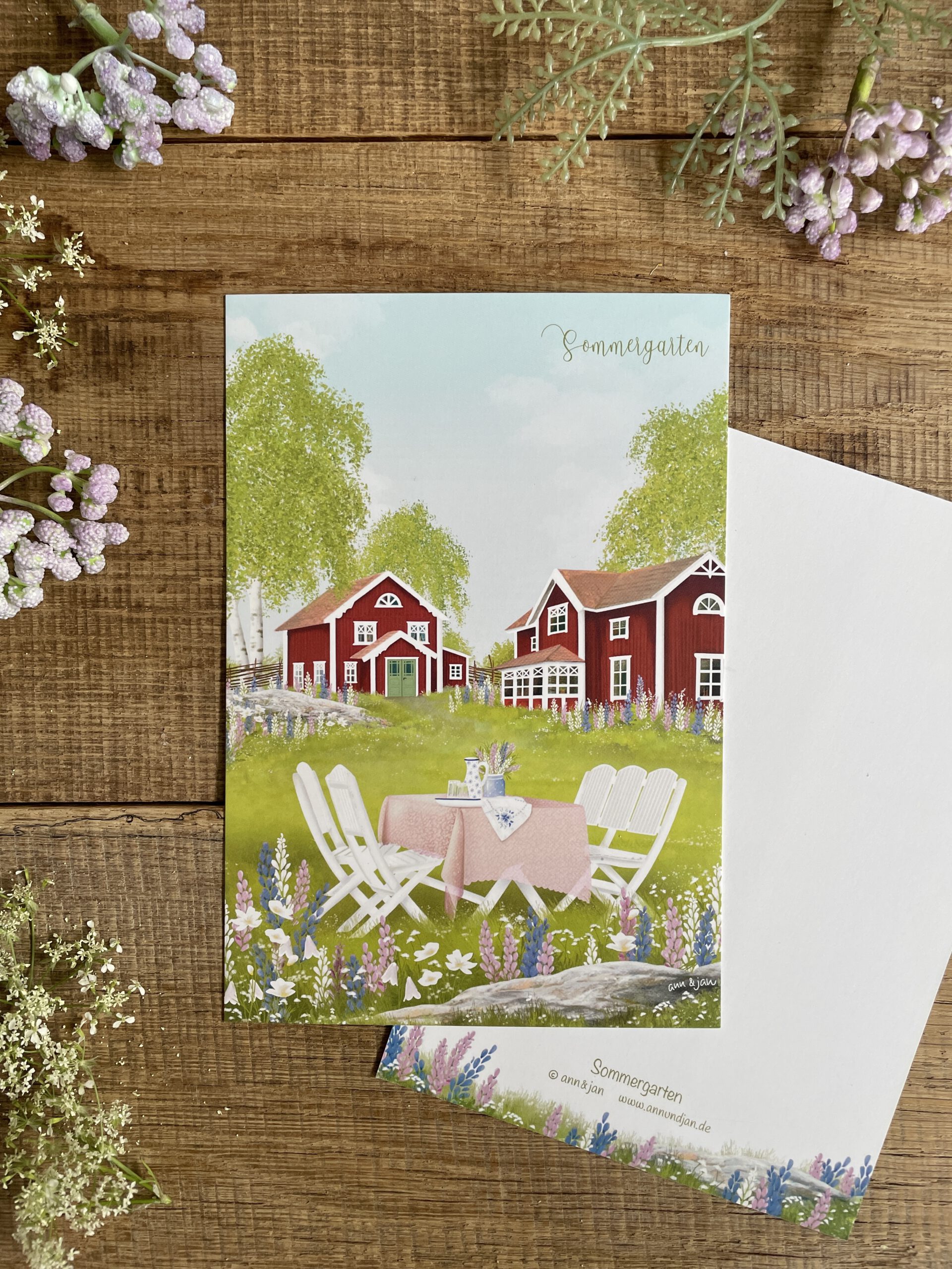 Große Postkarte "Sommergarten"