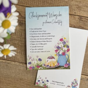 Große Postkarte "Geburtstagswünsche"