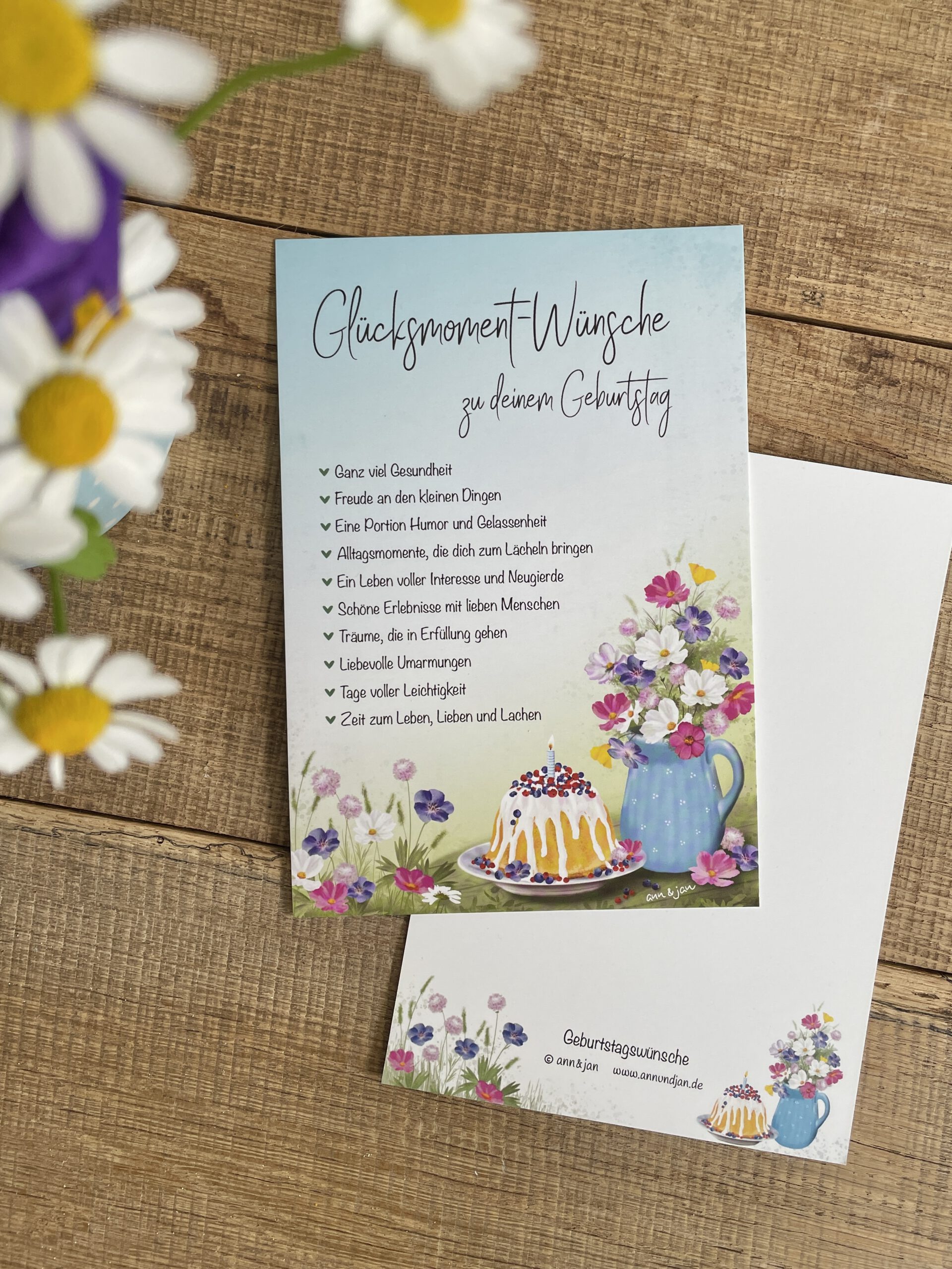 Große Postkarte "Geburtstagswünsche"