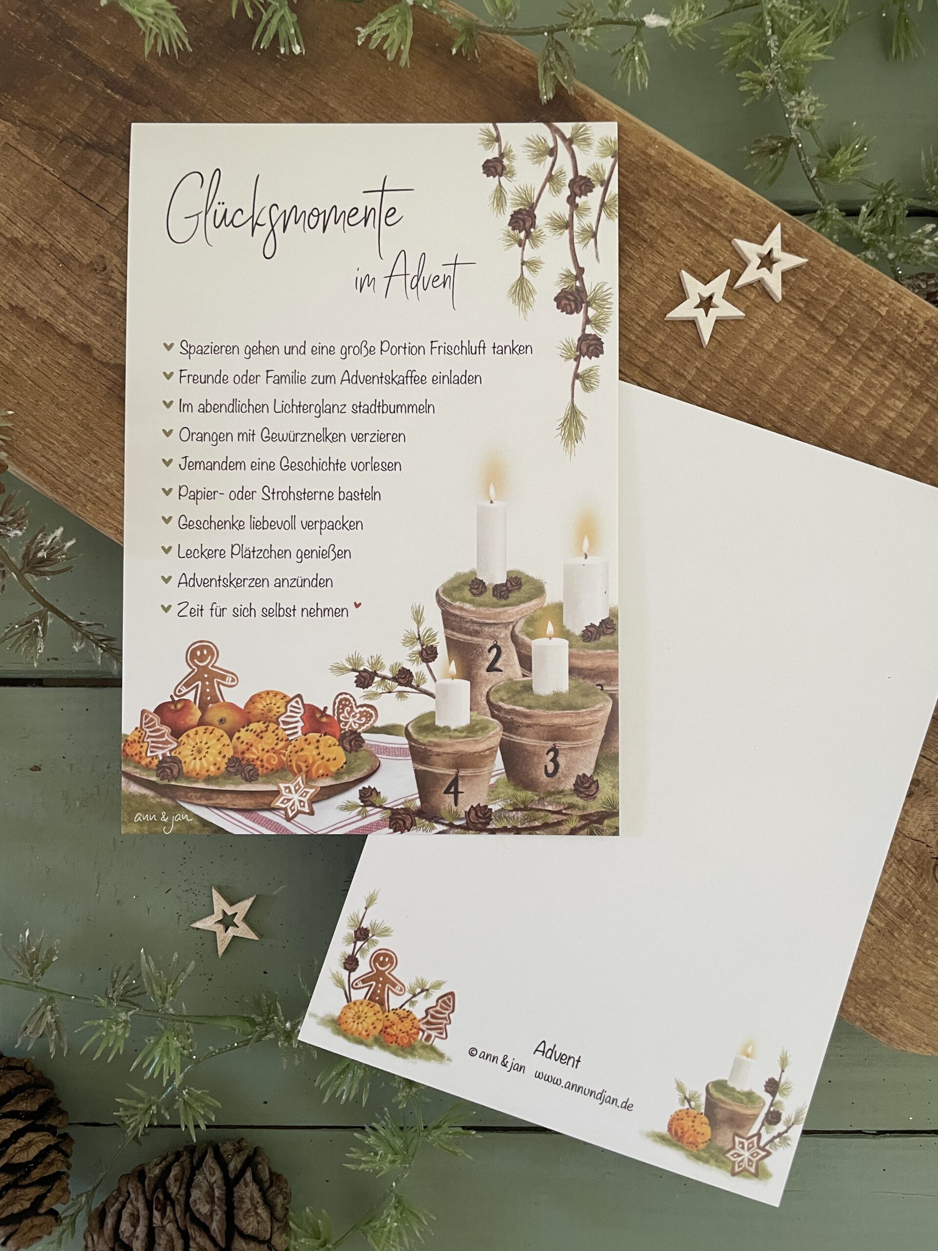 Große Postkarte "Glücksmomente im Advent"