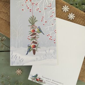 Große Postkarte "Gefiederte Wintergäste"