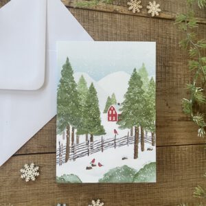 Klappkarte "Winterglück"  DIN A6 - inkl. Kuvert weiß
