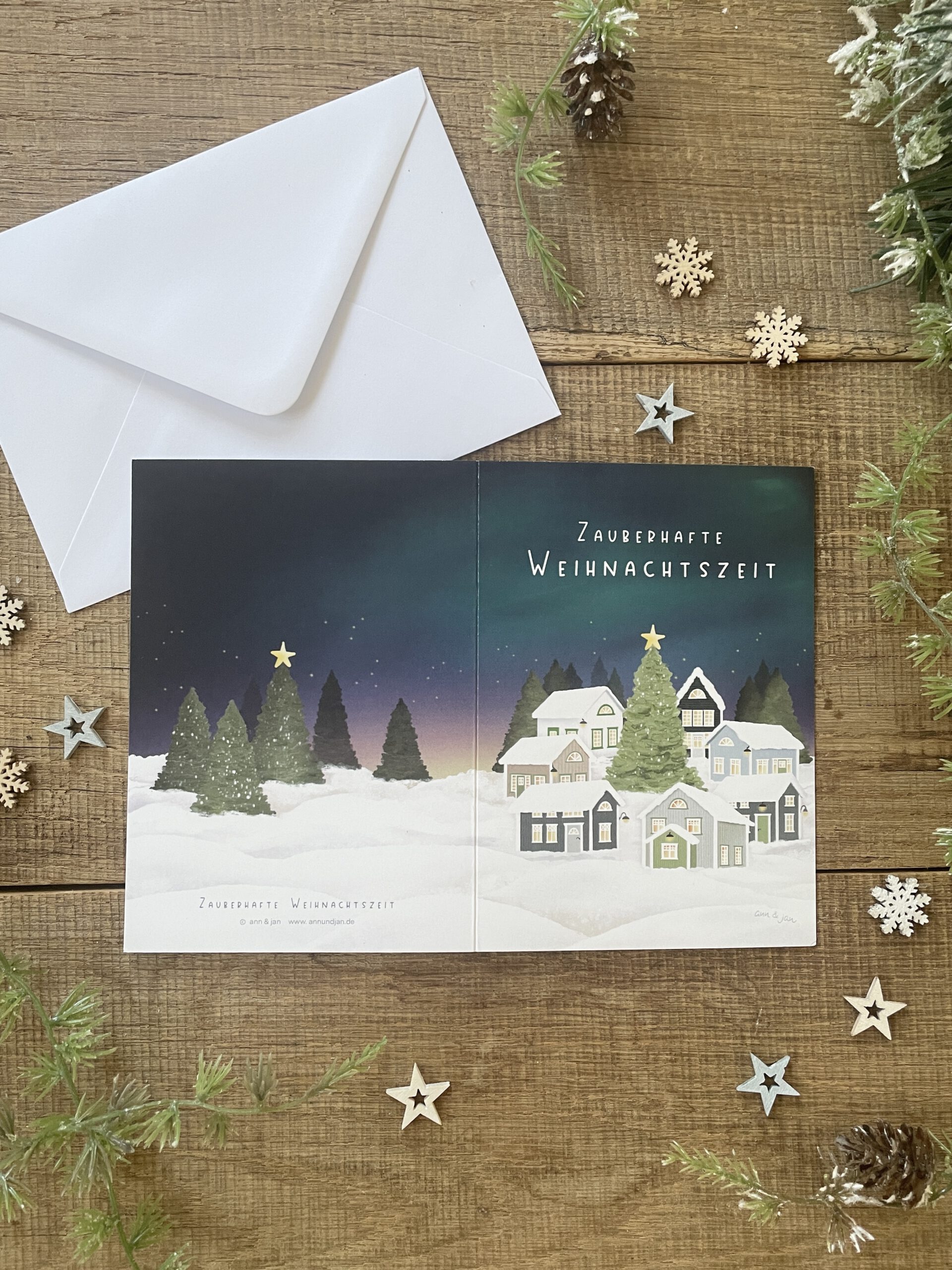 Klappkarte "Zauberhafte Weihnachtszeit" DIN A6 - inkl. Kuvert weiß – Bild 2
