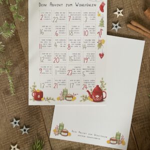 Adventskalender-Karte "Dein Advent zum Wohlfühlen"