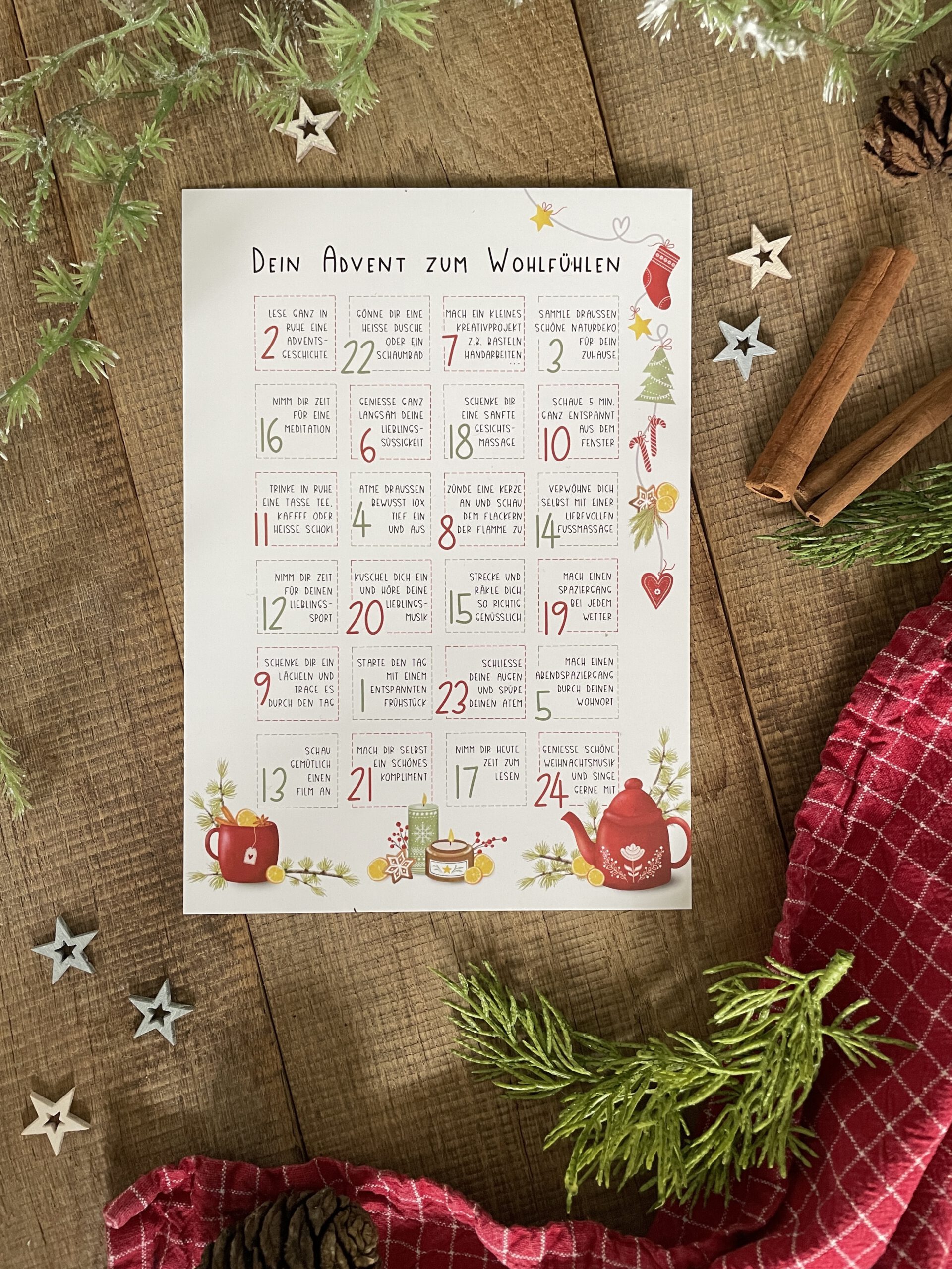 Adventskalender-Karte "Dein Advent zum Wohlfühlen" – Bild 3