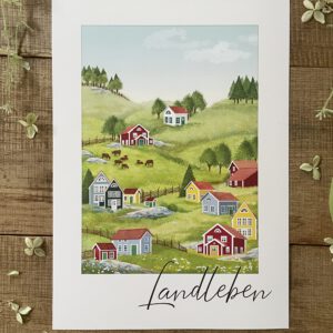 Poster / Kunstdruck "Landleben" - DIN A4