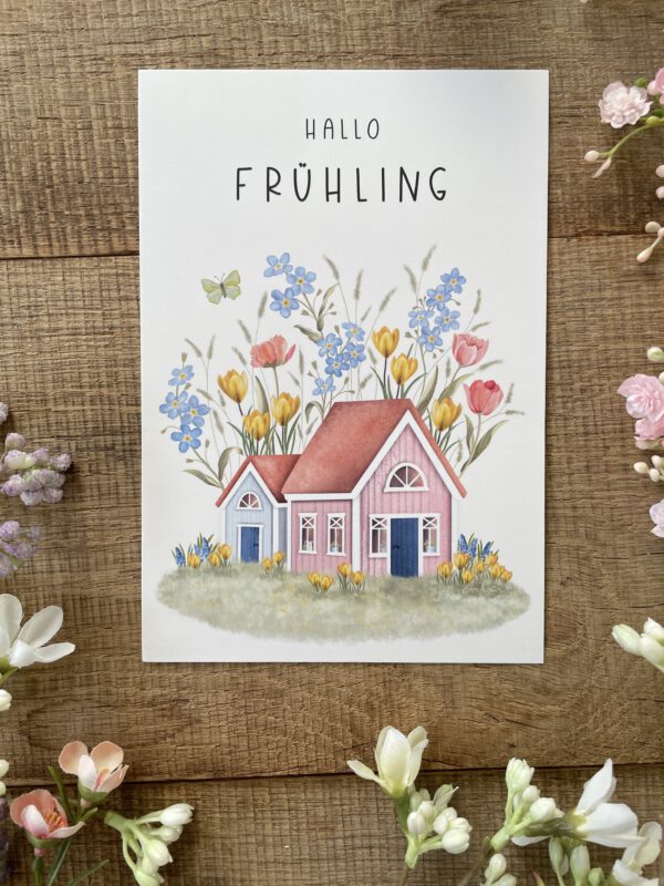 Große Postkarte "HALLO FRÜHLING"