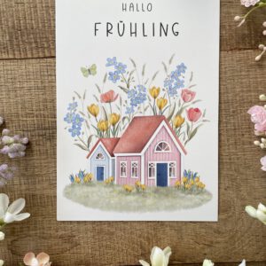 Große Postkarte "HALLO FRÜHLING"