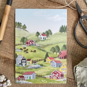 Große Postkarte "Landleben"