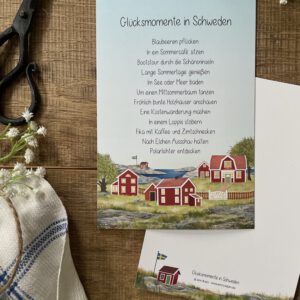 Große Postkarte "Glücksmomente in Schweden"