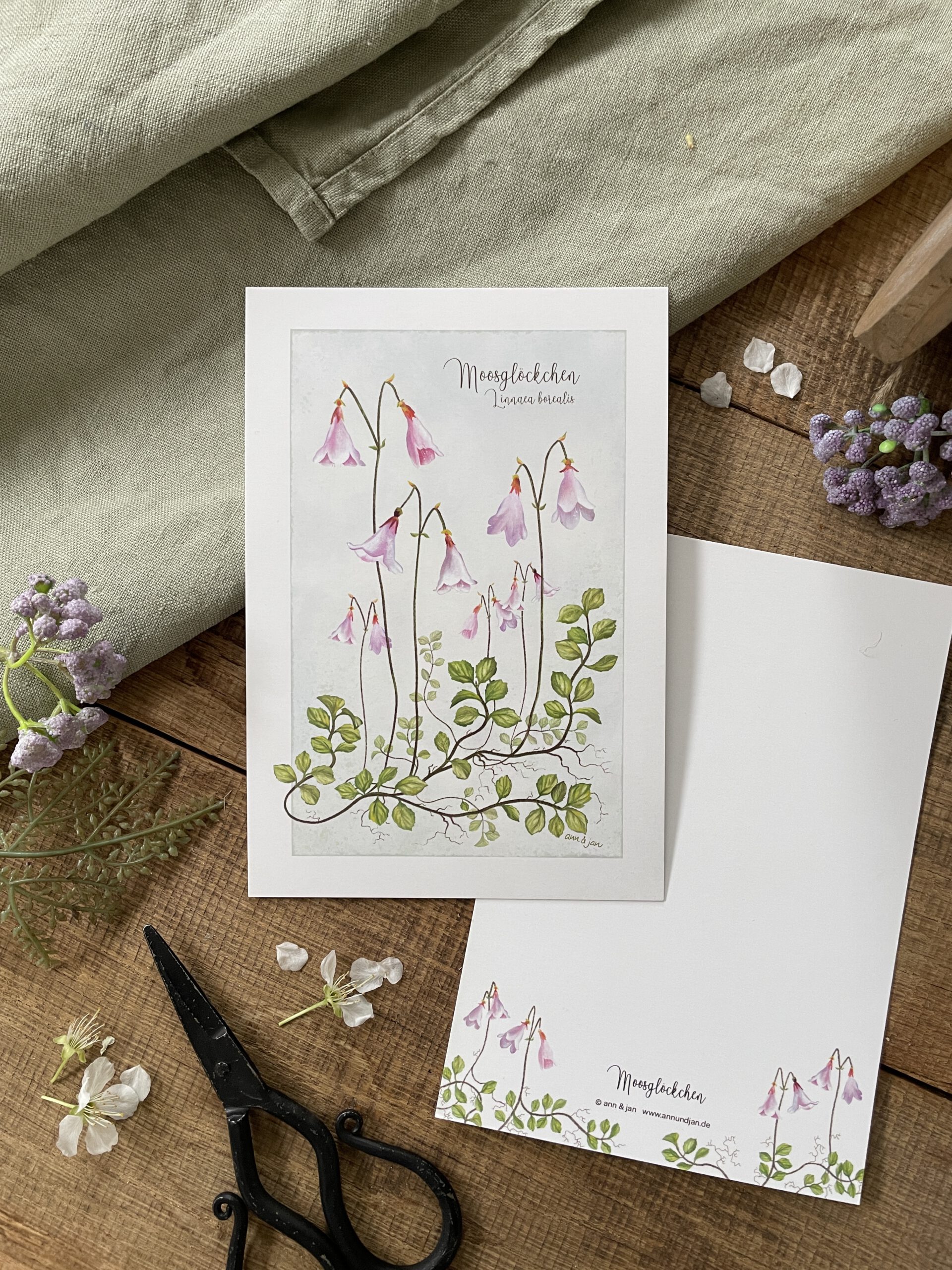 Große Postkarte "Moosglöckchen"