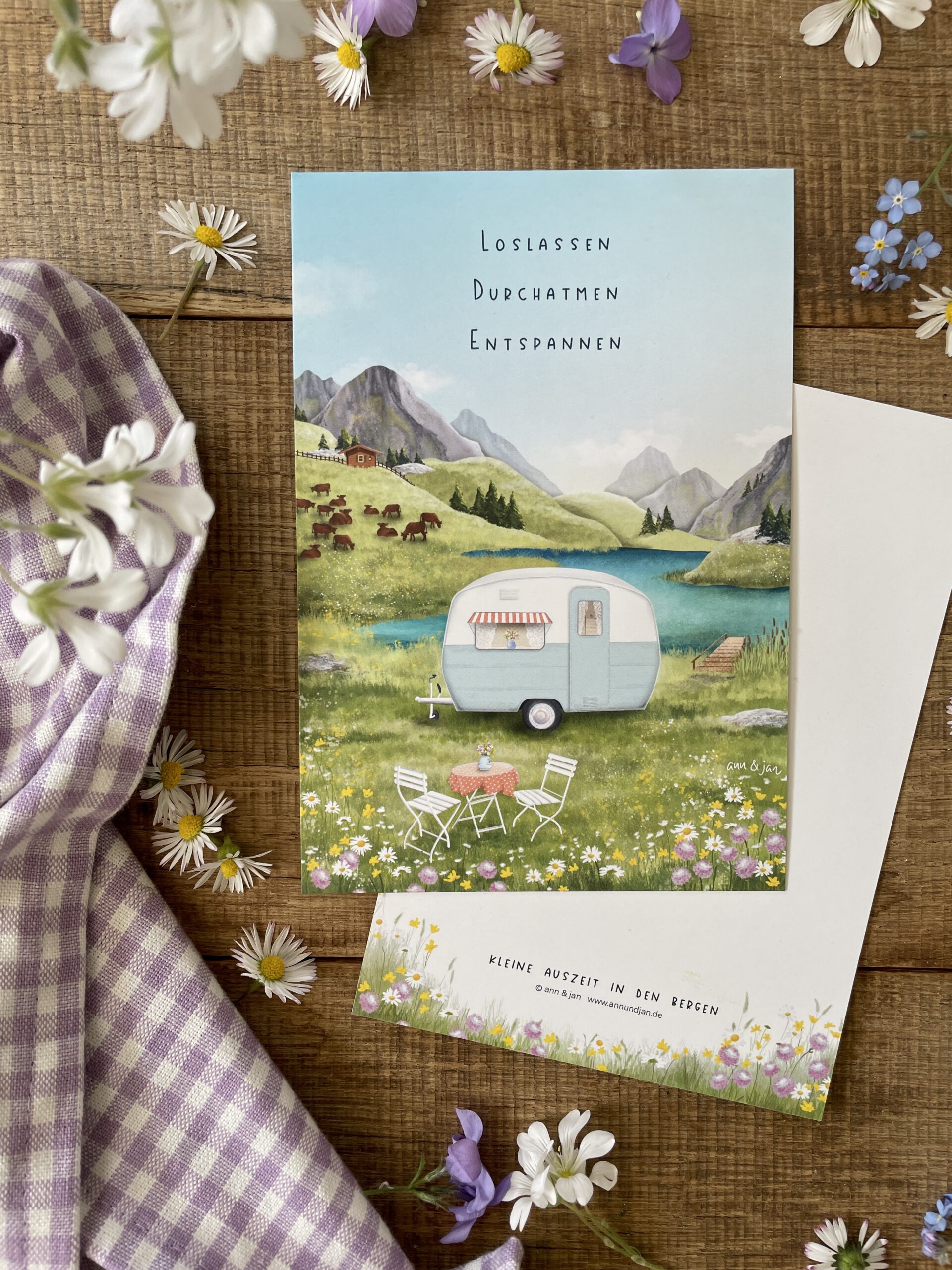 Große Postkarte "Kleine Auszeit in den Bergen"