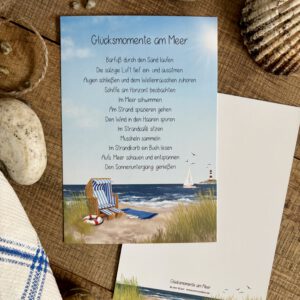 Große Postkarte "Glücksmomente am Meer"