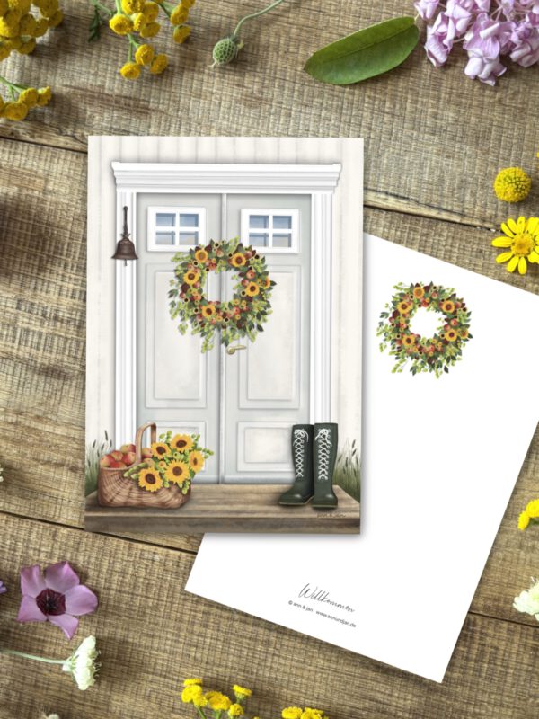 Große Postkarte "Willkommen"