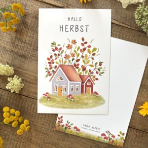 Große Postkarte "HALLO HERBST"