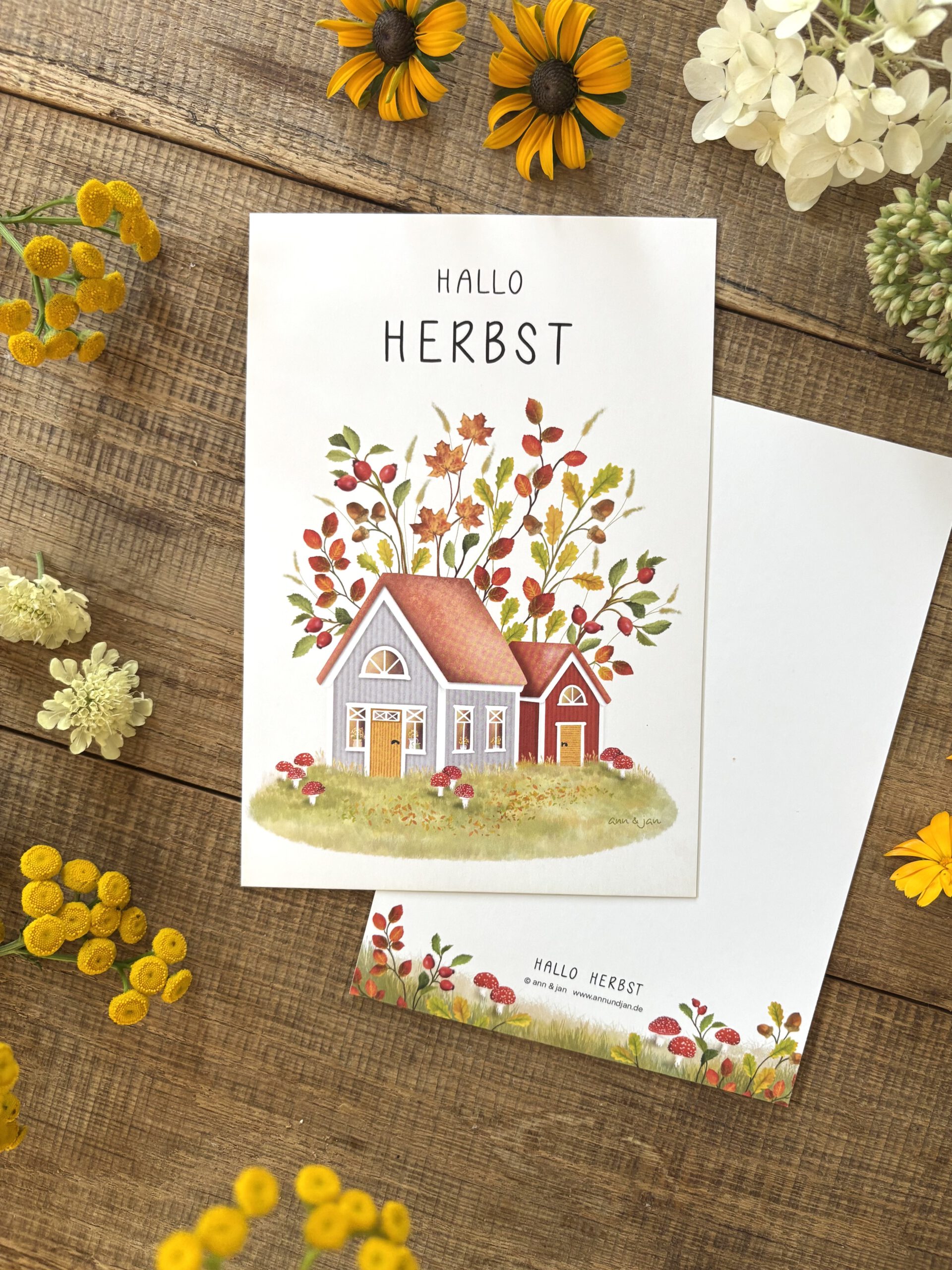 Große Postkarte "HALLO HERBST"