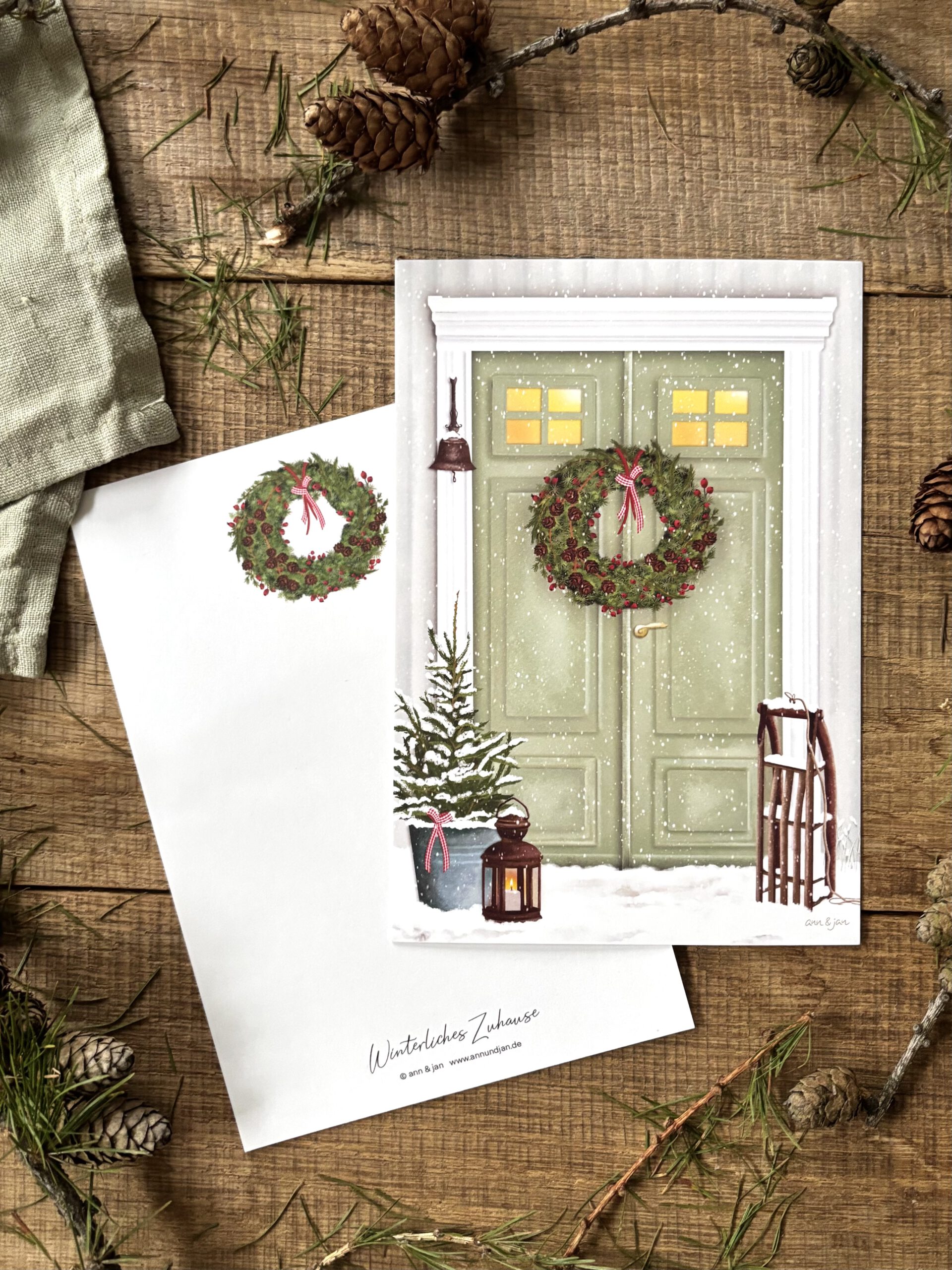 Große Postkarte "Winterliches Zuhause"