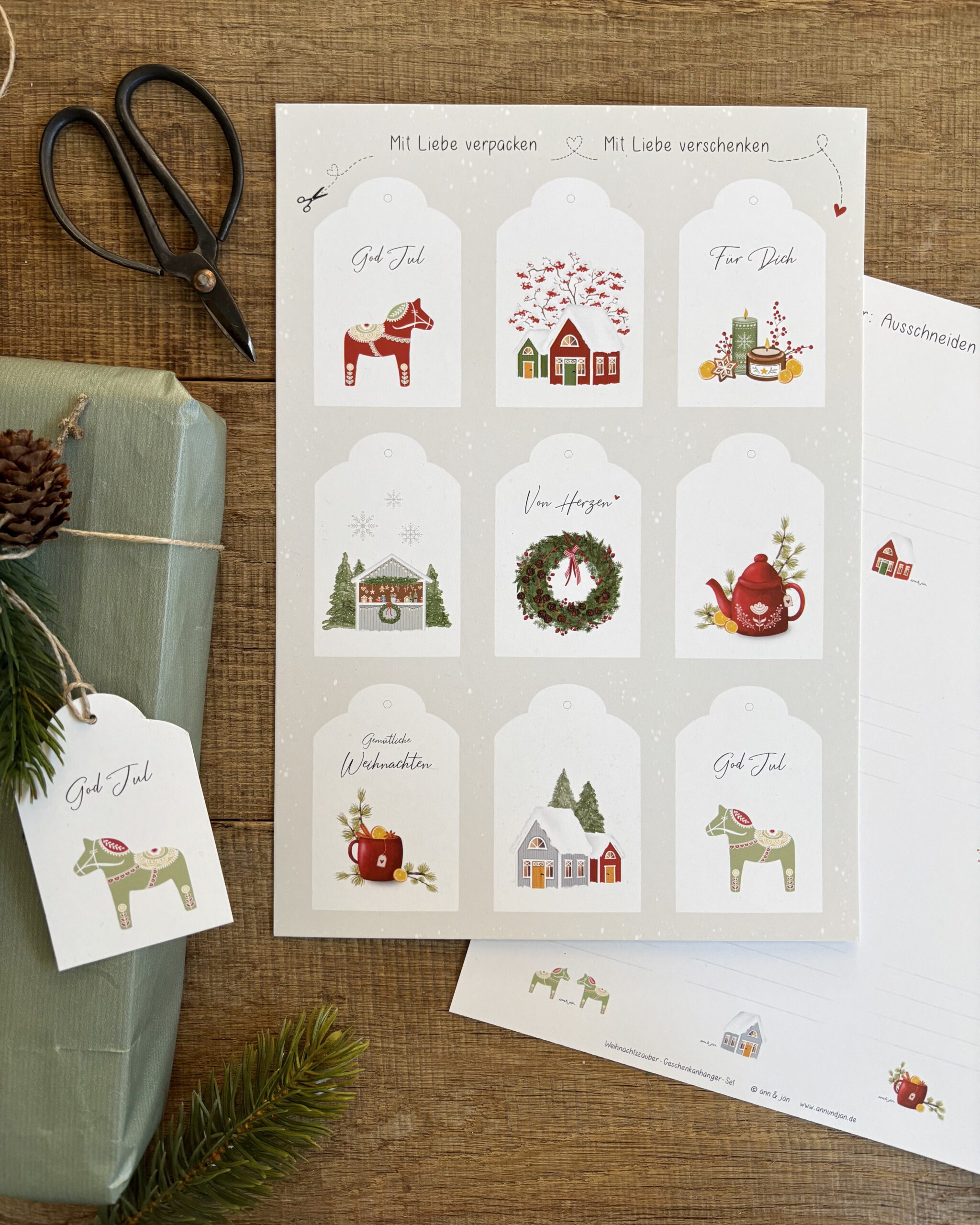 Geschenkanhänger-Set "Winterzauber" - 9 Anhänger