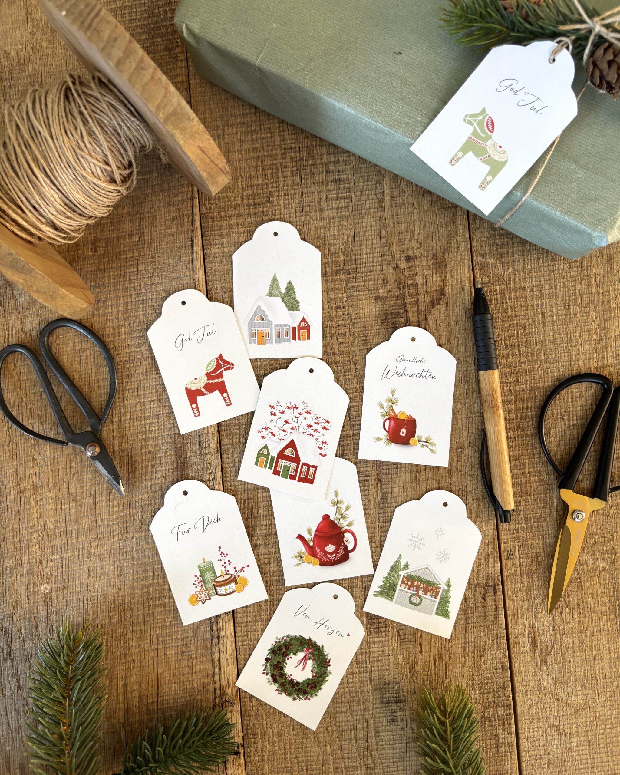 Geschenkanhänger-Set "Winterzauber" - 9 Anhänger – Bild 2