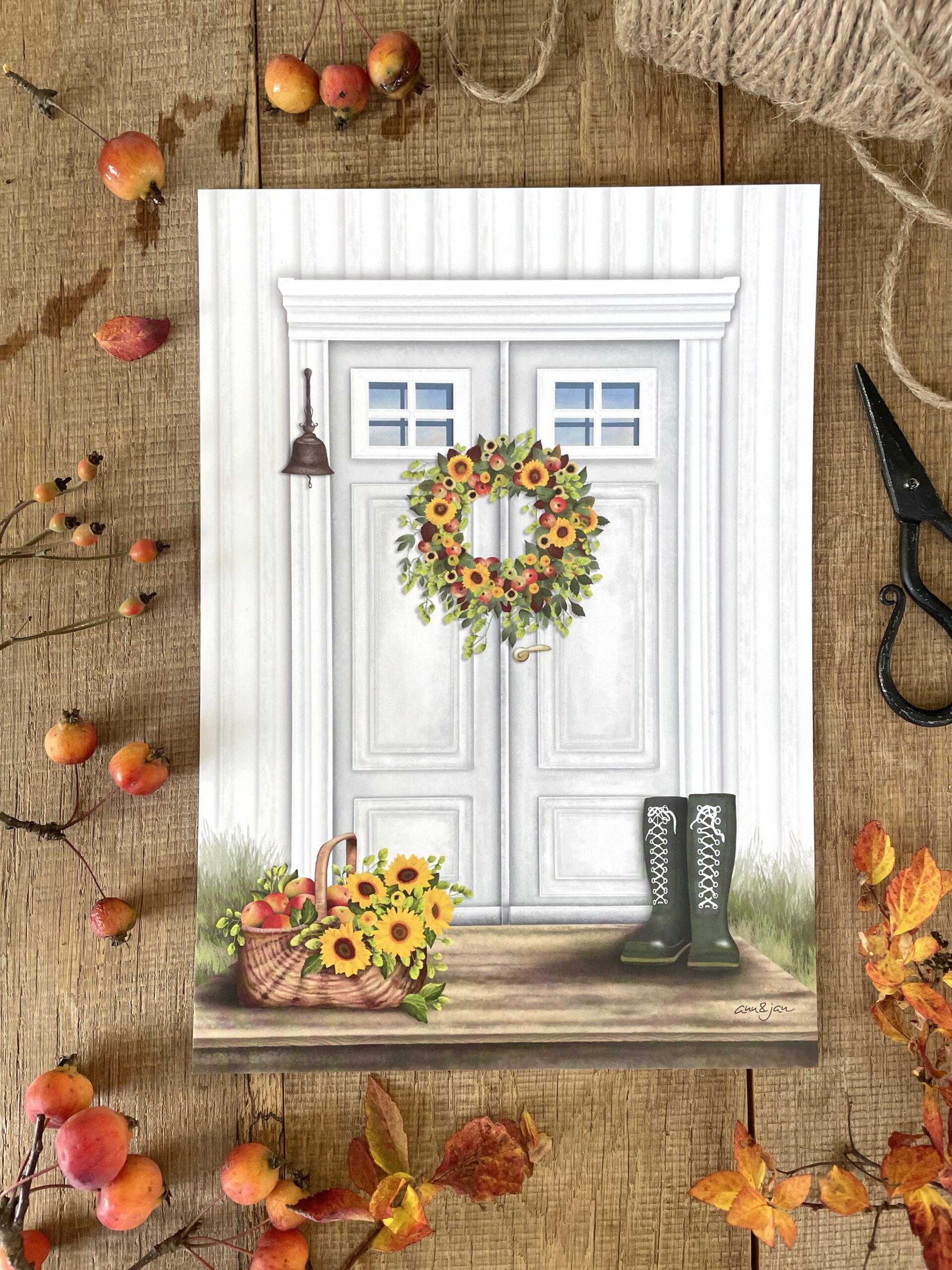 Poster / Kunstdruck "Willkommen" - DIN A4