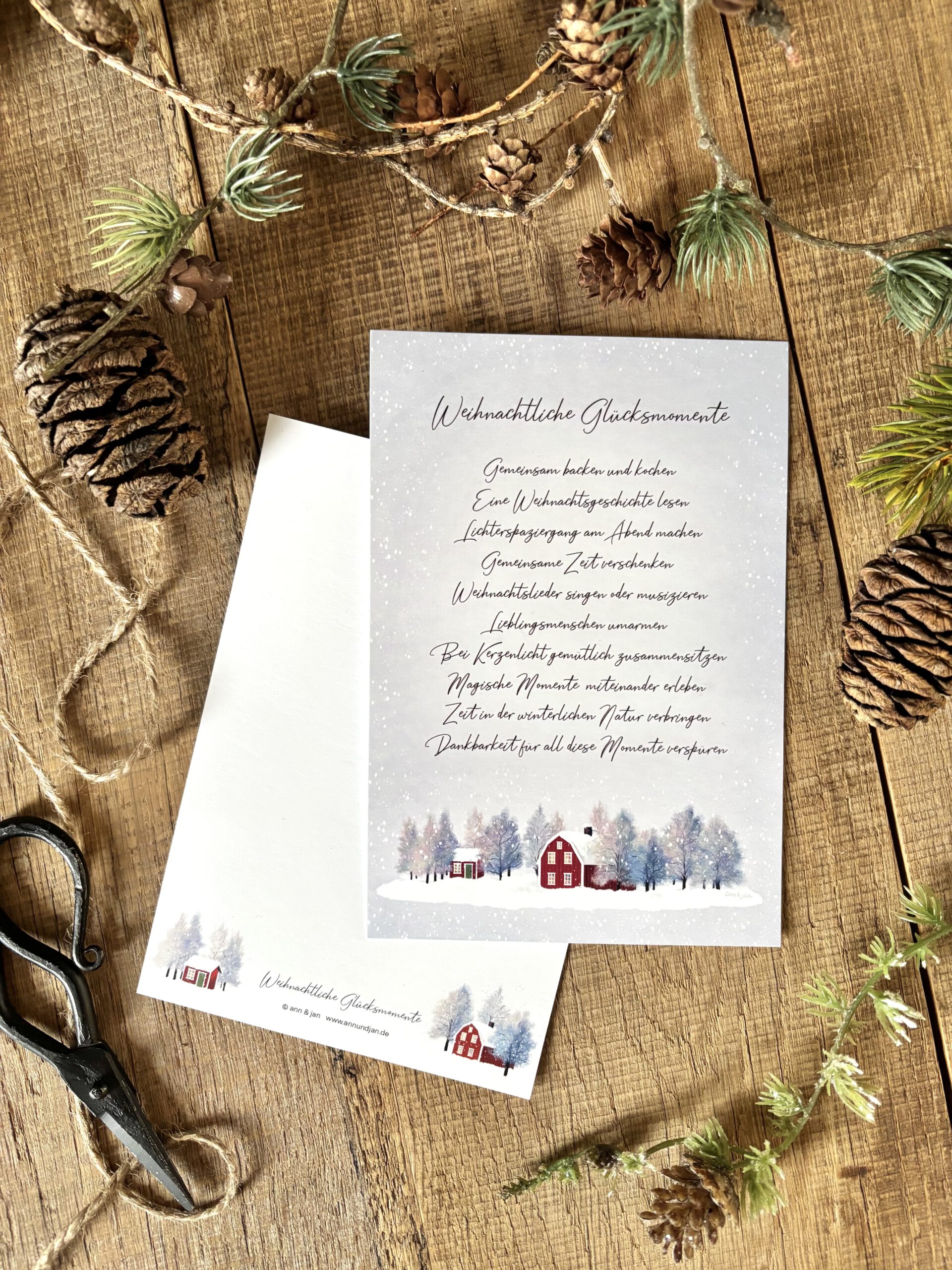 Große Postkarte "Weihnachtliche Glücksmomente"