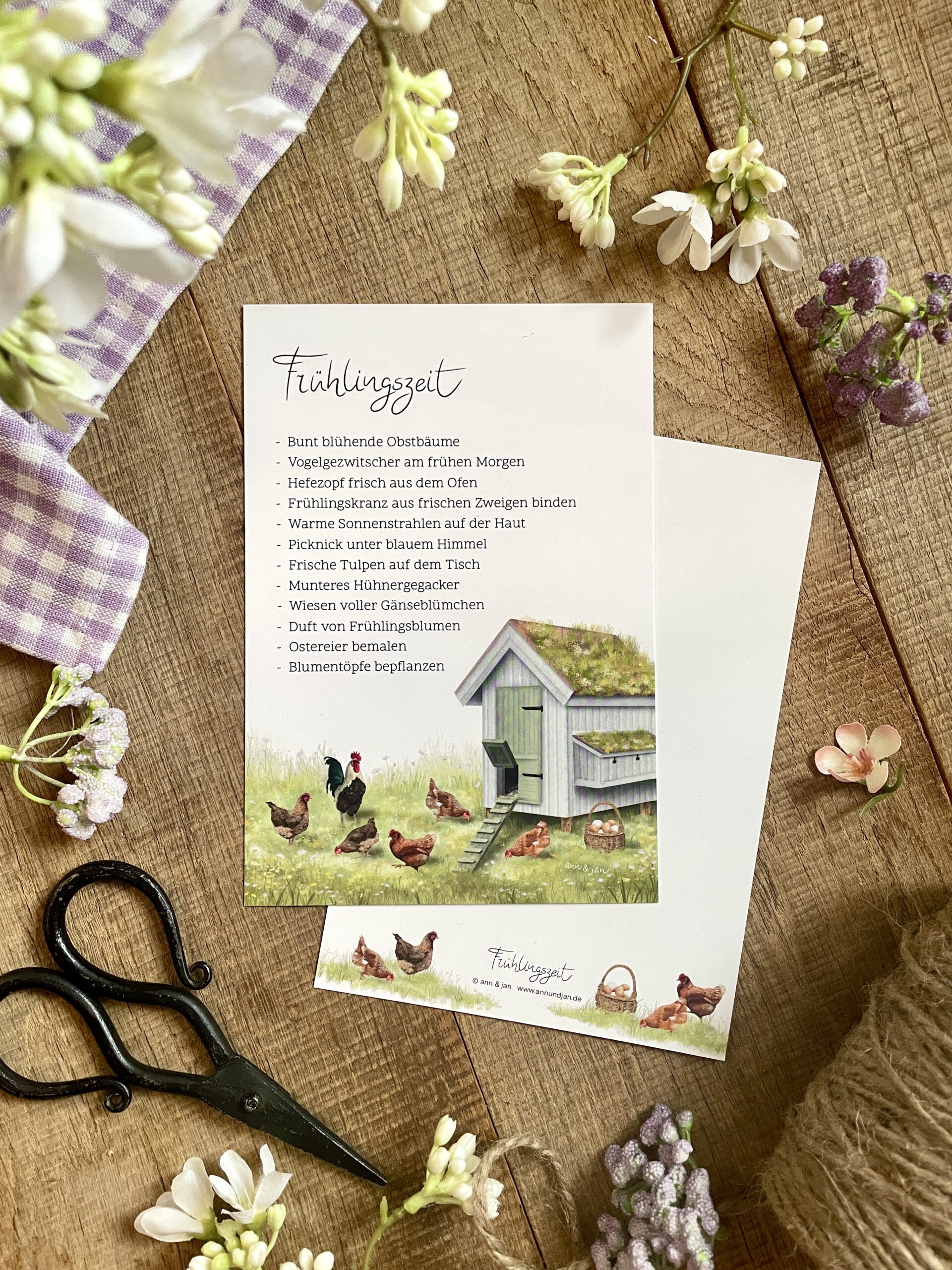 Große Postkarte "Frühlingszeit"