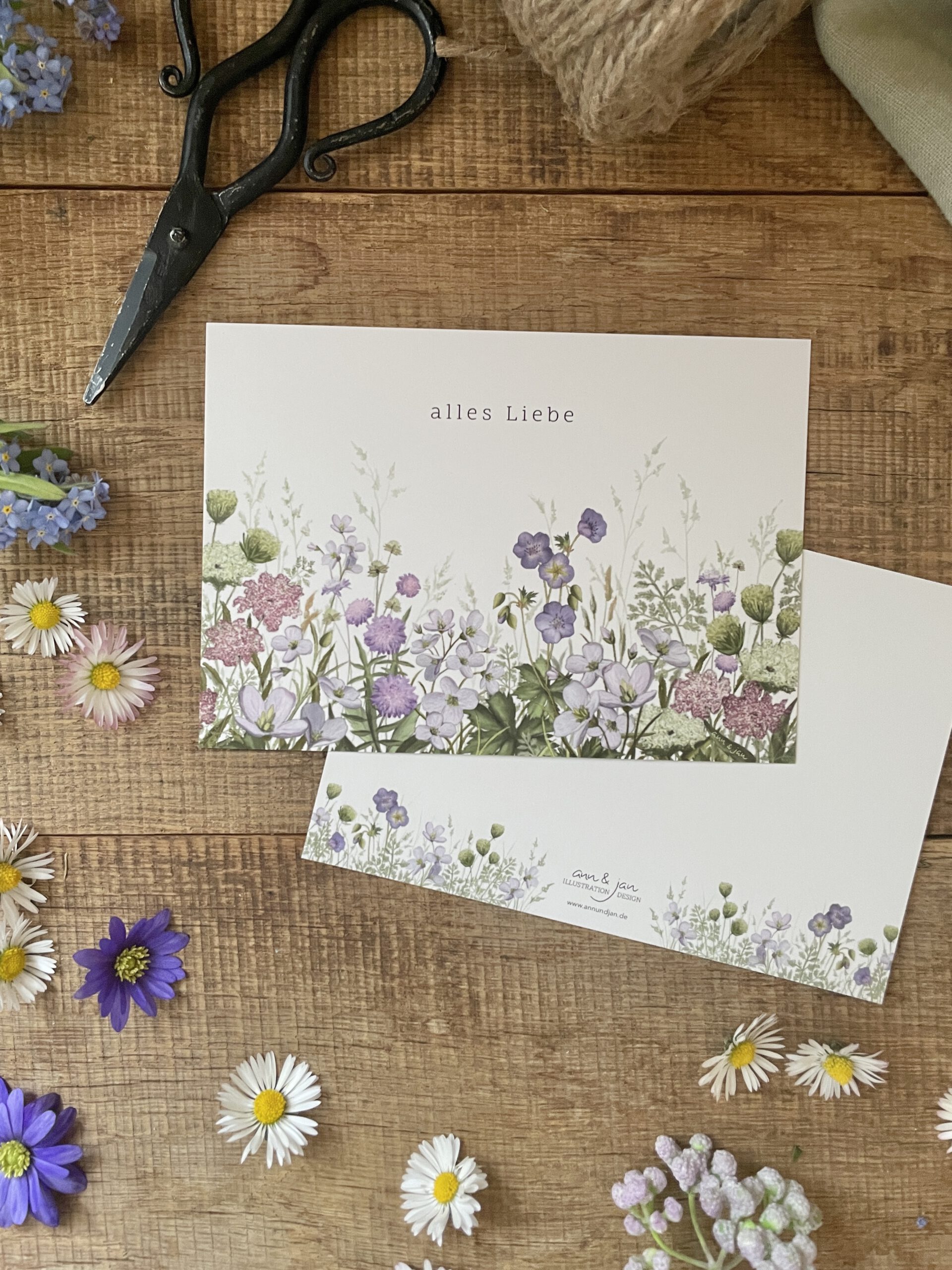 Postkarte "alles Liebe" - DIN A6