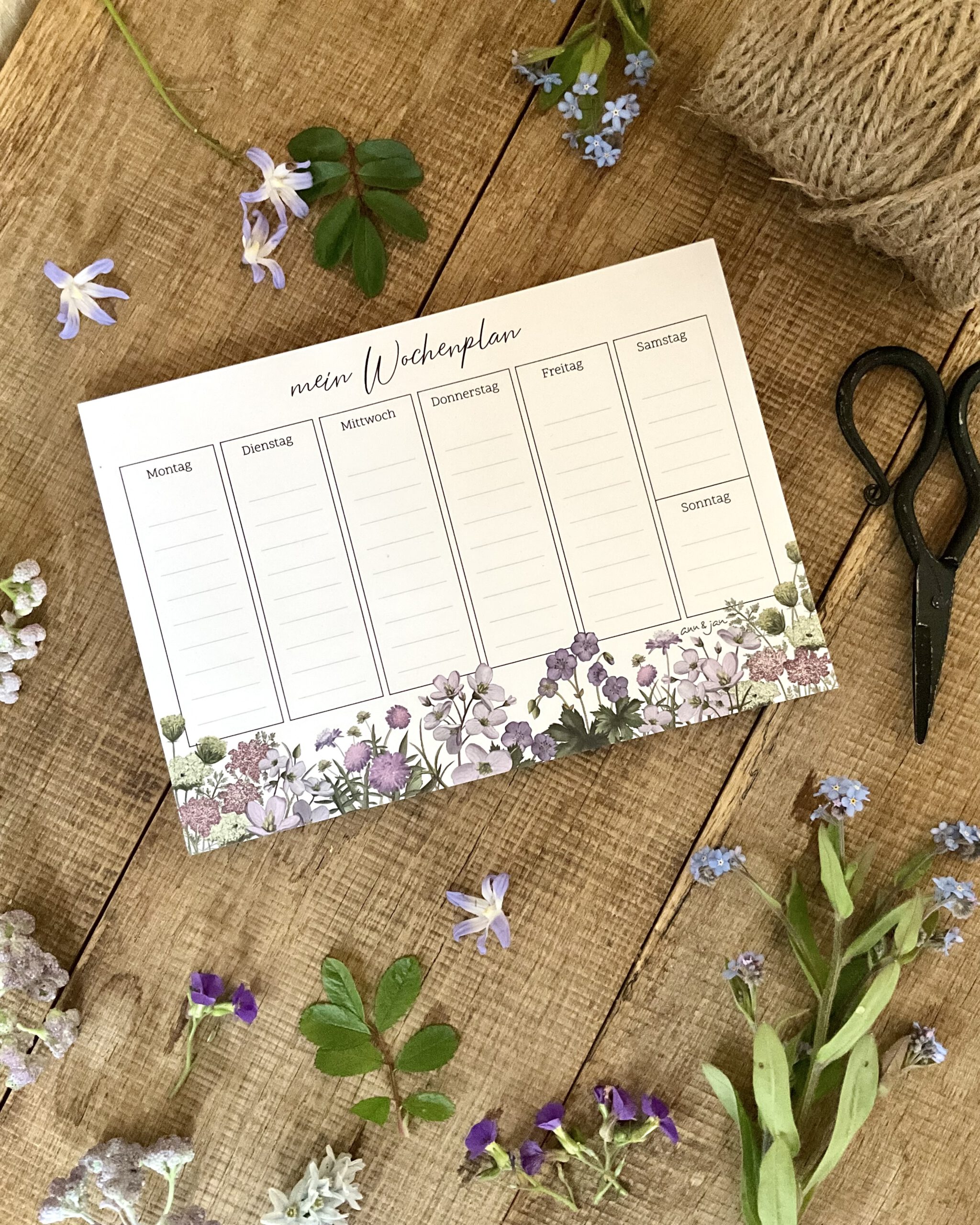 DIN A5 Block "Wochenplaner Flora" – Bild 3