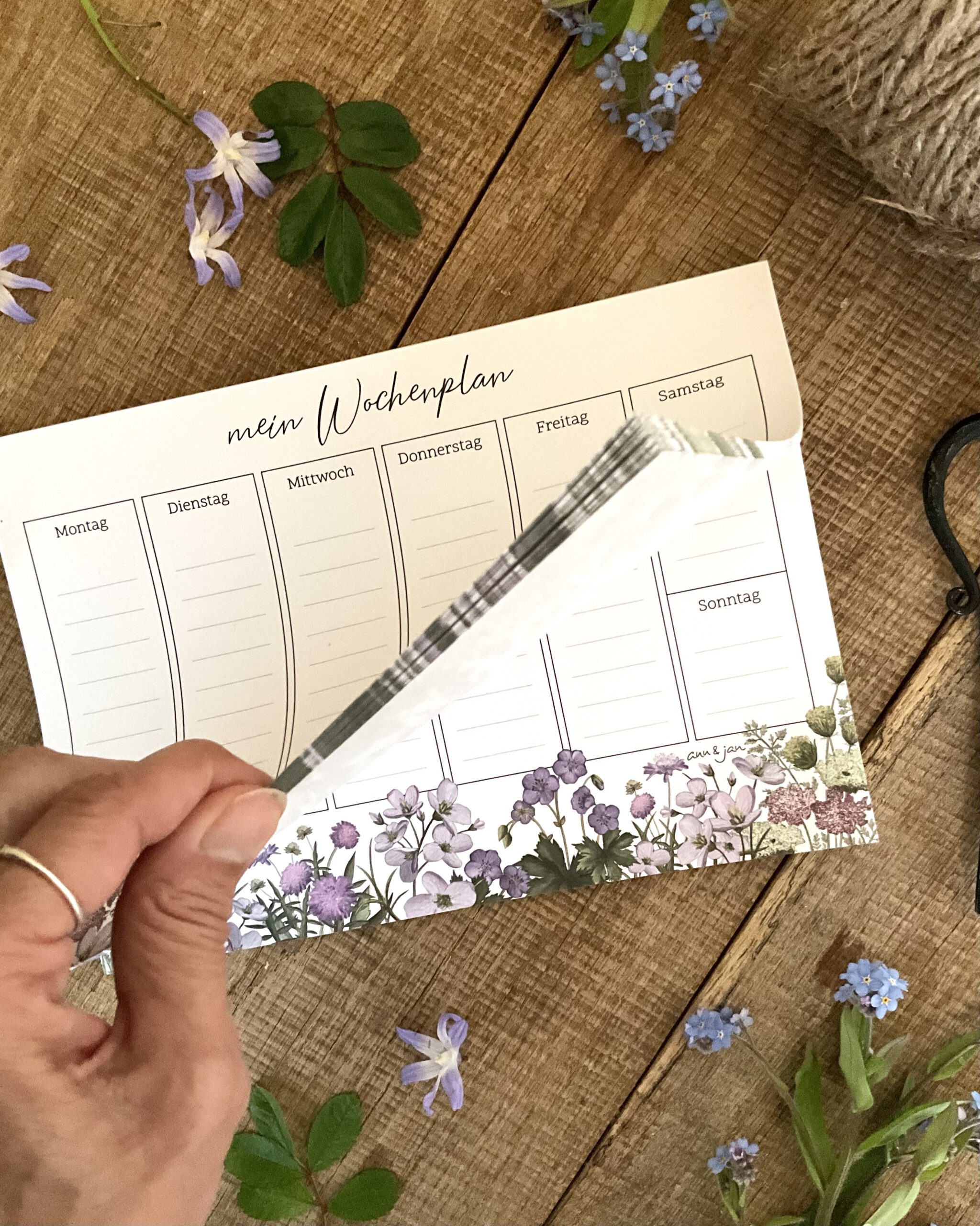 DIN A5 Block "Wochenplaner Flora" – Bild 2